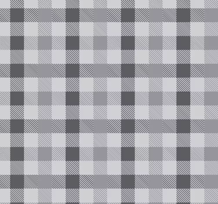 Grått gingham mønster rullegardin kjøkken - Tenstickers
