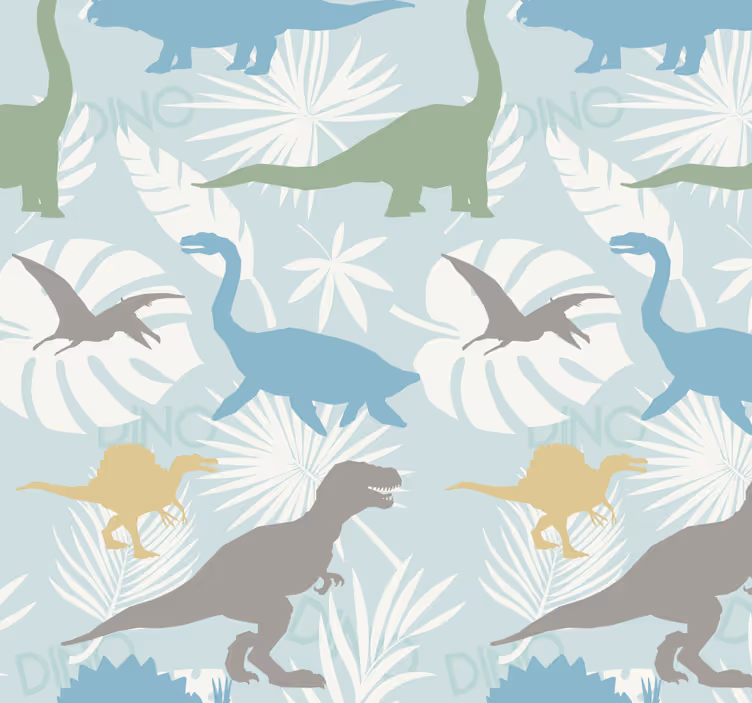 Pastellfargemønster rullegardin dinosaur - Tenstickers