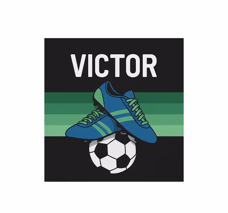 Fotballsko med navn rullegardin barn - Tenstickers