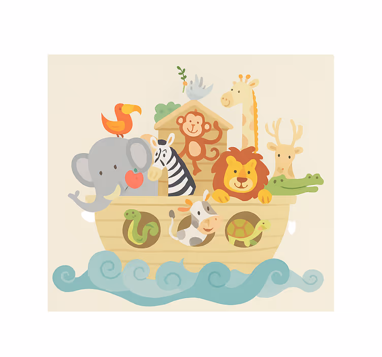 Rullegardin barn med design av noas ark - Tenstickers