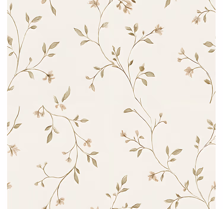 Hvit bakgrunn med blomster rullegardin stue - Tenstickers