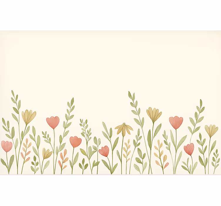 Feltblomster grensen rullegardin kjøkken - Tenstickers