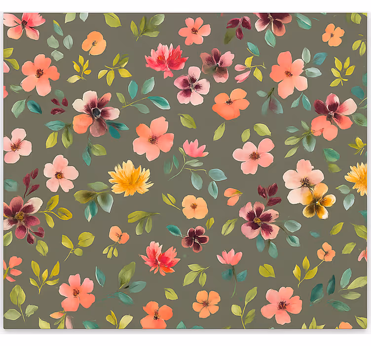 Livlige akvarellblomster rullegardin kjøkken - Tenstickers