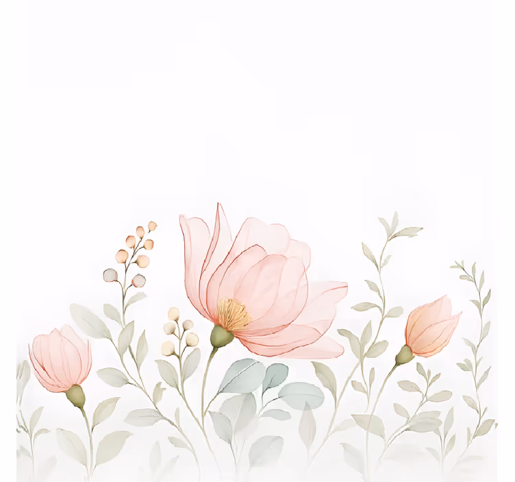 Abstrakte gjennomsiktige blomster rullegardin ekteskap - Tenstickers