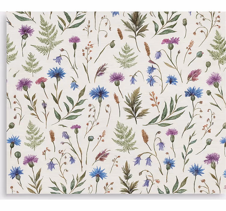 Mønster med villblomstereng rullegardin stue - Tenstickers