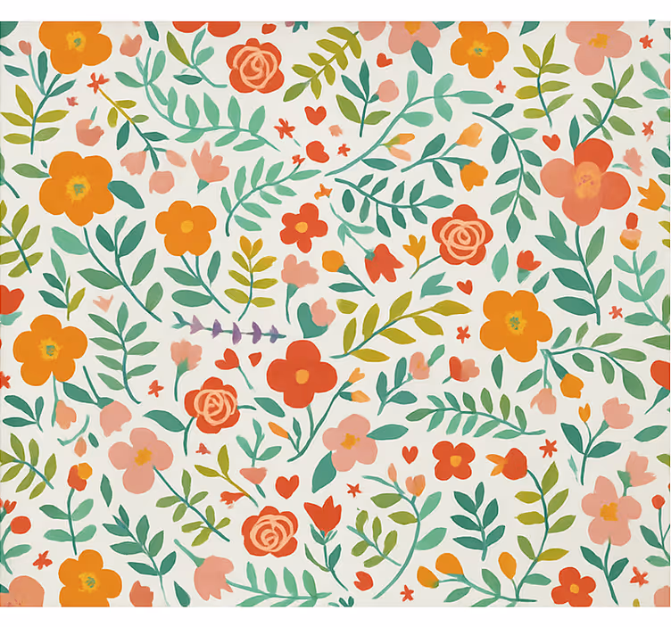 Muntre stiliserte blomsterdekorasjoner rullegardin baby - Tenstickers
