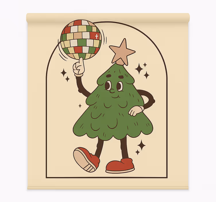Groovy disco-tre rullegardin stue - Tenstickers