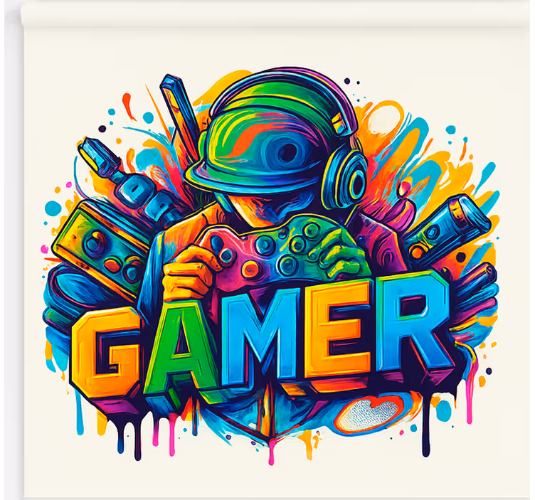 Låst inne i gamer rullegardin nerdere - Tenstickers