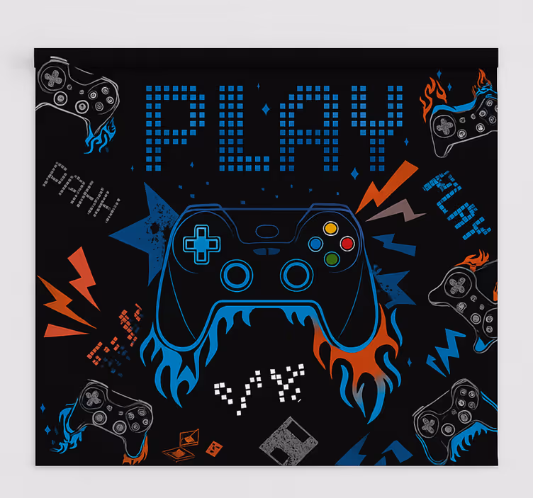 Retro punk spillkonsoll rullegardin nerdere - Tenstickers