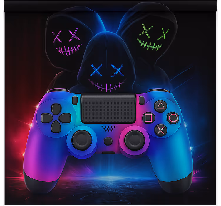 Neon mystiske spillere rullegardin nerdere - Tenstickers