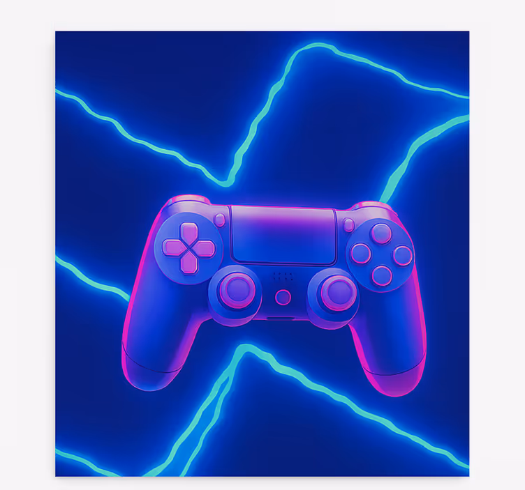 3d neon x-kontroller rullegardin nerdere - Tenstickers