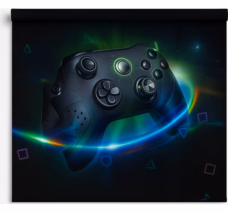 Neon futuristisk spillkontroller rullegardin nerdere - Tenstickers