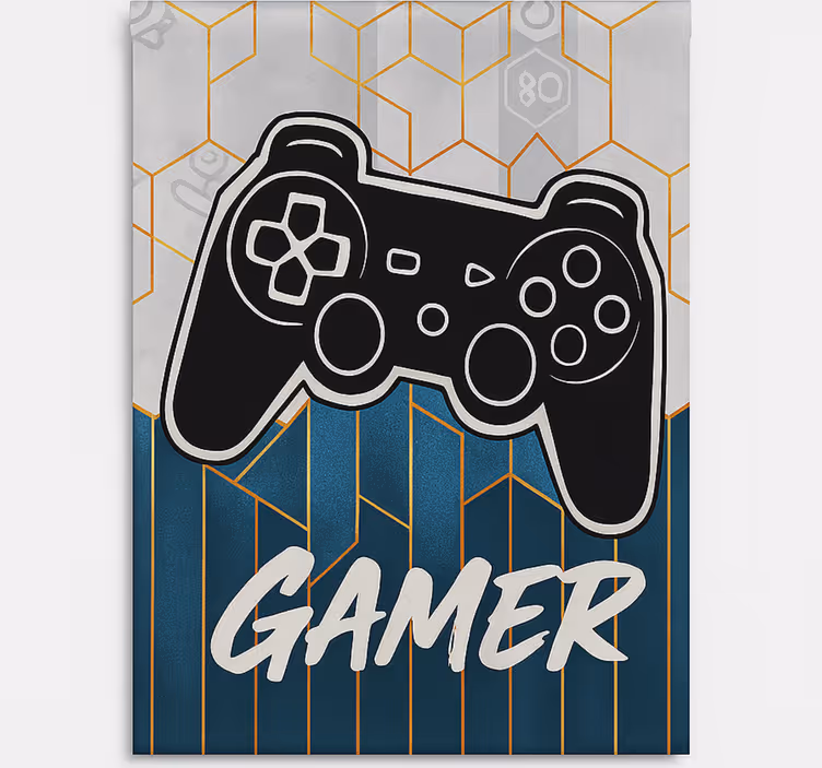 Sekskantet gamerdesign rullegardin nerdere - Tenstickers