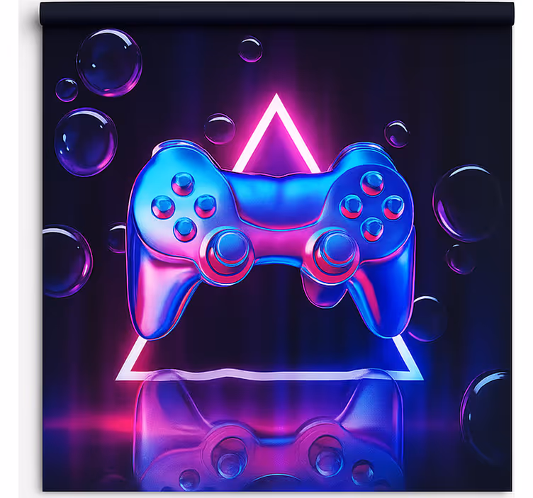 Krom neon boblekontroller rullegardin nerdere - Tenstickers
