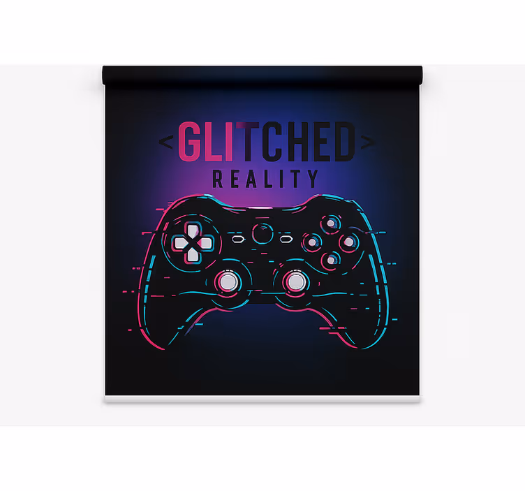 Glitched reality-kontroller rullegardin nerdere - Tenstickers