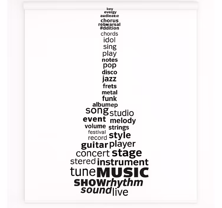 Musikk gitar ord rullegardin ungdom - Tenstickers