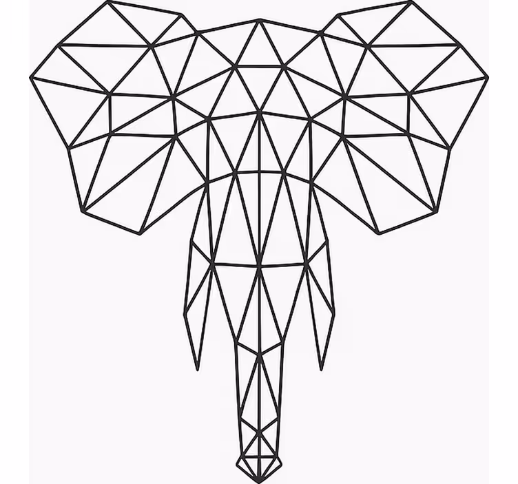 Moderne geometrisk elefant rullegardin ungdom - Tenstickers
