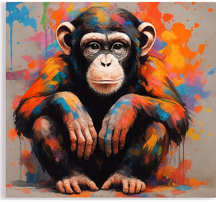 Ape med farger rullegardin ungdom - Tenstickers