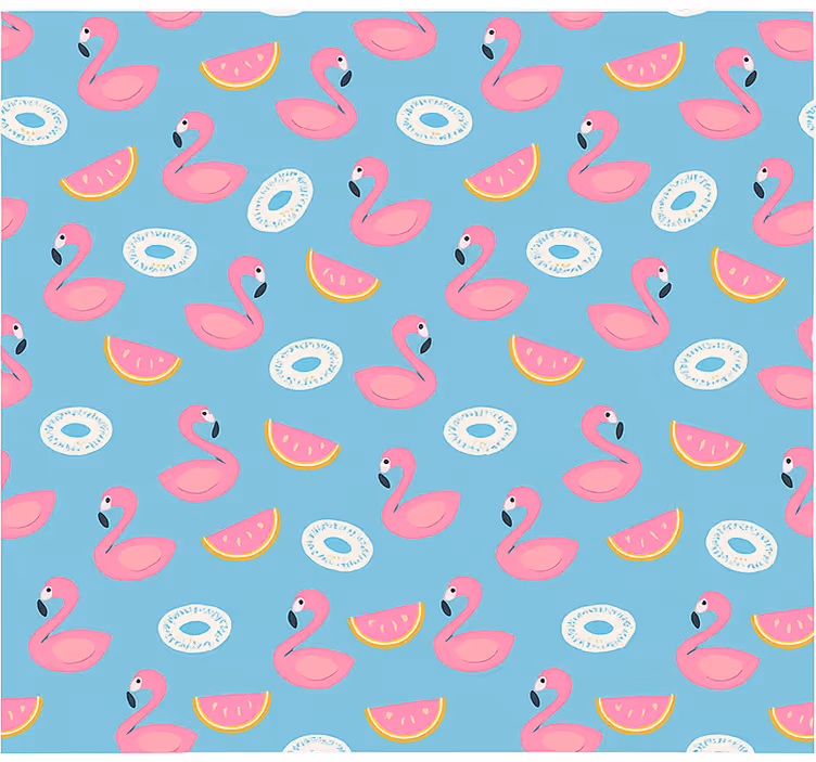 Vannmelon og flamingoer rullegardin ungdom - Tenstickers