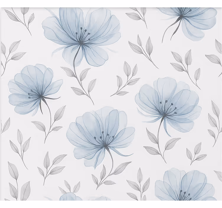 Blå elegante blomster rullegardin ungdom - Tenstickers