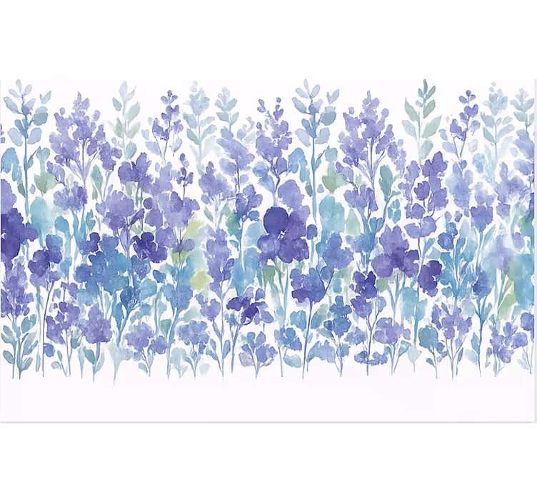Lavendel blomsterfelt rullegardin spiserom - Tenstickers