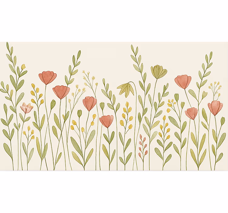 Valmueblomstfelt rullegardin spiserom - Tenstickers