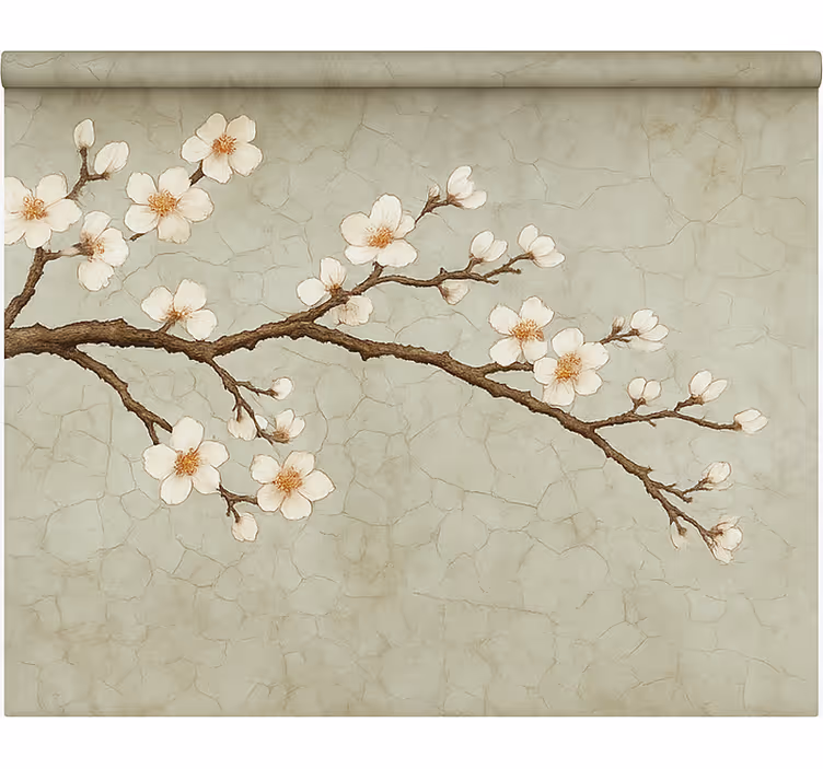 Blomstrende japansk tre rullegardin spisestue - Tenstickers