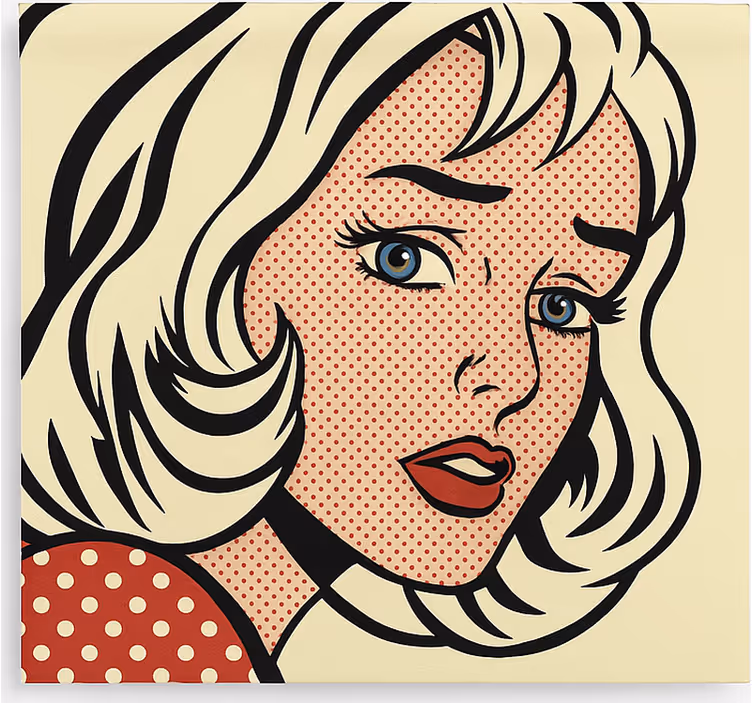 Rullegardin ungdom pop art jente - Tenstickers
