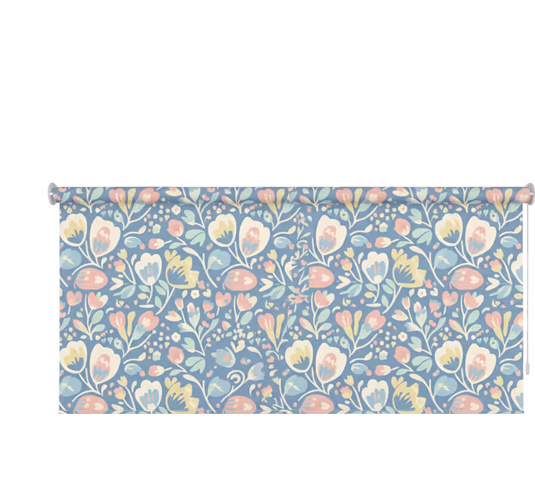 Rullegardin nordisk pastellblomster - Tenstickers