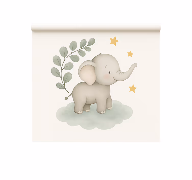 Rullegardin nordisk tilpassbar sky babyelefant - Tenstickers