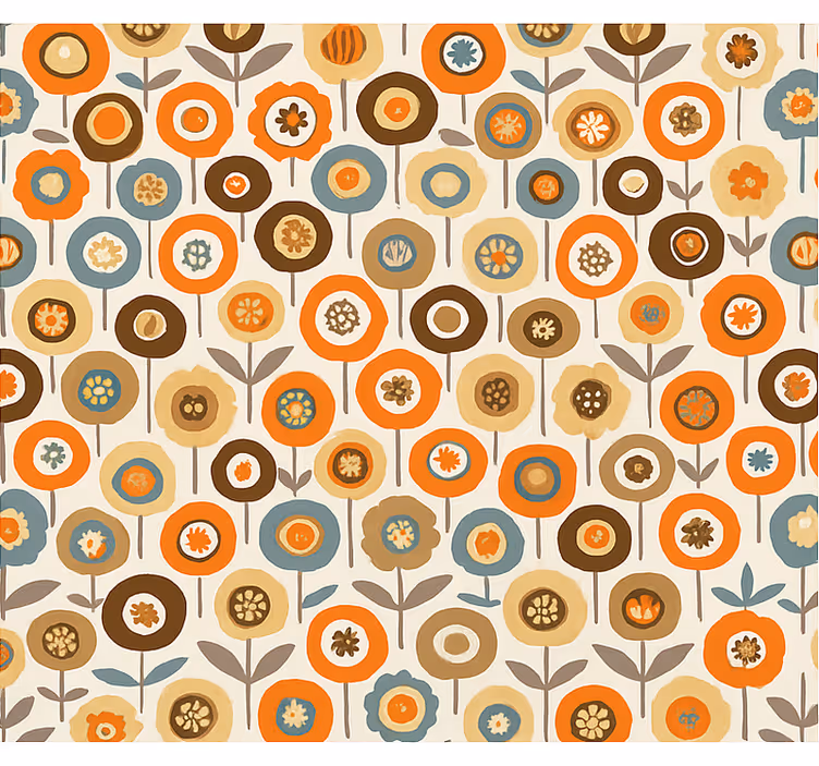 Rullegardin nordisk fargerike vintageblomster - Tenstickers