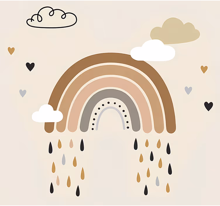 Rullegardin nordisk nude tone regnbue - Tenstickers
