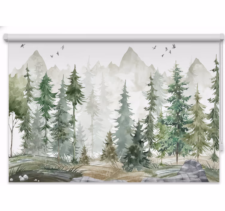 Rullegardin trær nordic furu minimal - Tenstickers