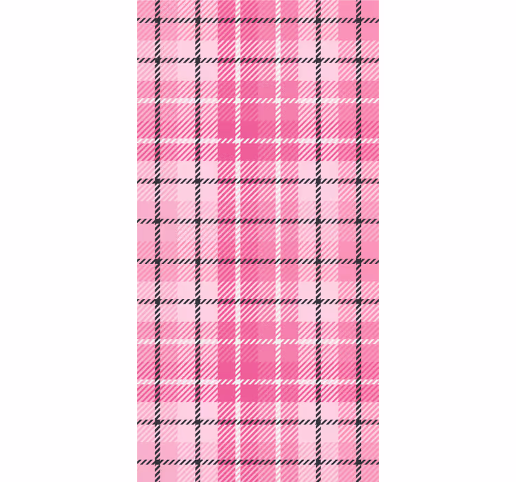Rullegardin hjemmekontor rosa og svart rutete - Tenstickers
