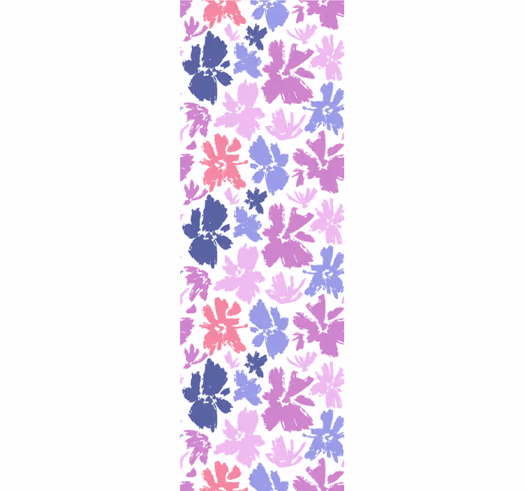 Rullegardin spisestue lilla blomsterdesign - Tenstickers