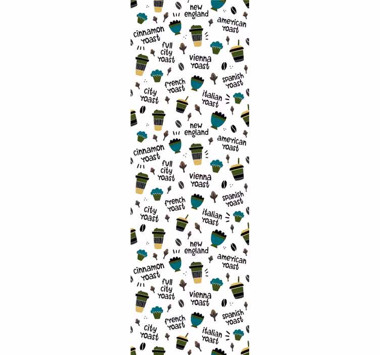 Rullegardin kjøkken kaffebønne mønster - Tenstickers
