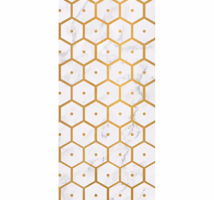 Rullegardin kjøkken hexagonalt gullmarmormønster - Tenstickers