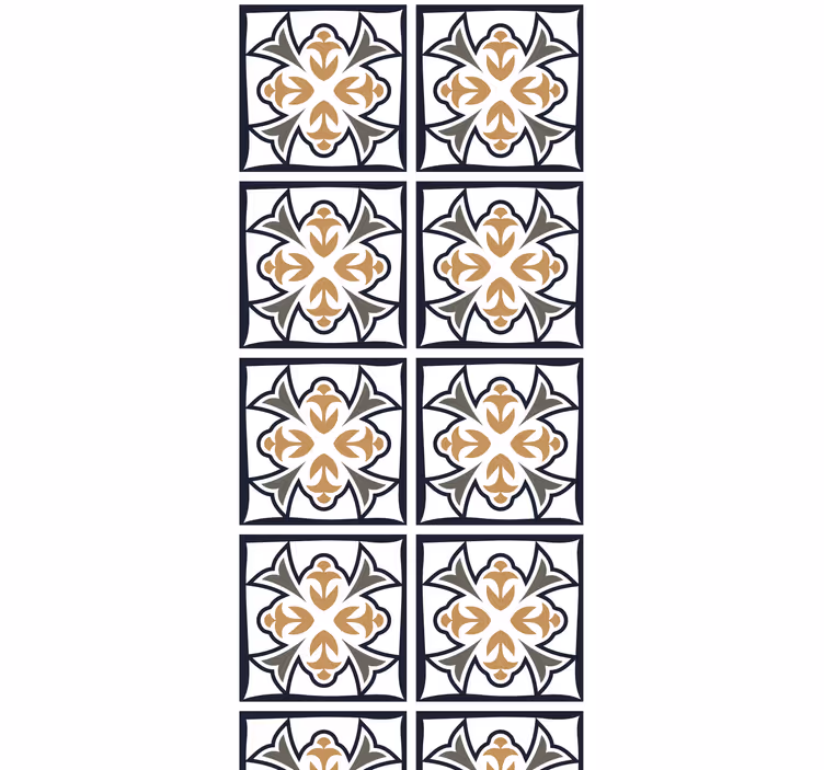 Rullegardin kjøkken beige og svart portugisisk flis - Tenstickers