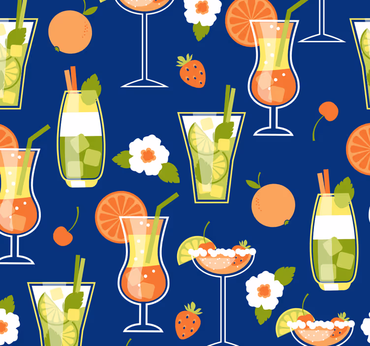 Rullegardin kjøkken vintage med cocktailer - Tenstickers