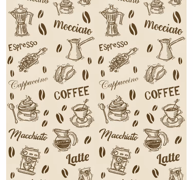 Rullegardin kjøkken 3d kaffemønster med navn - Tenstickers
