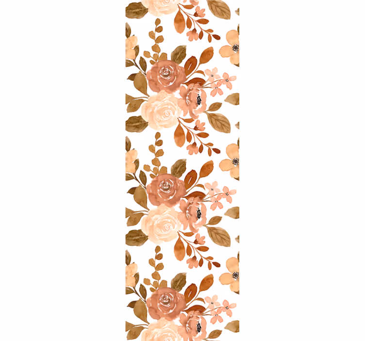 Rullegardin spisestue elegante rosa pastellblomster - Tenstickers