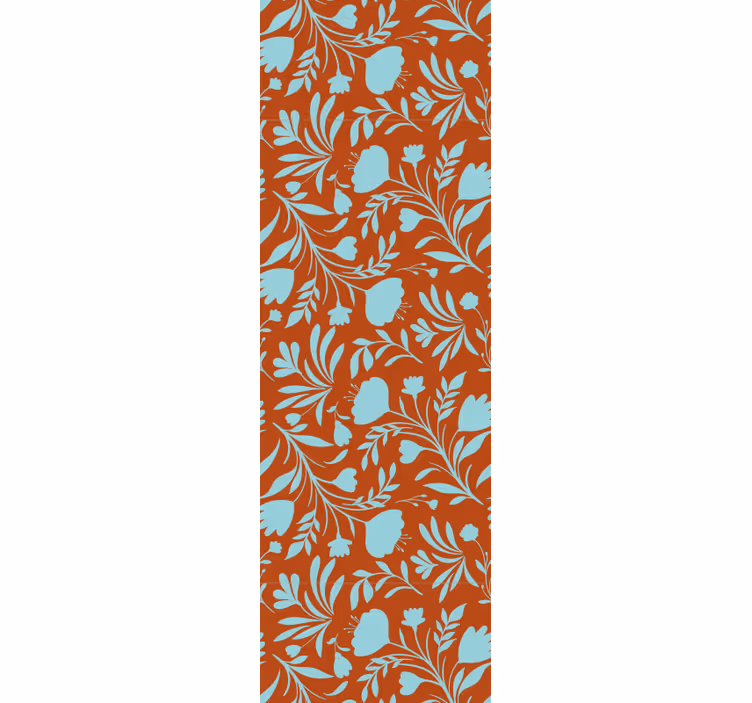 Rullegardin spisestue design med blå blomster - Tenstickers