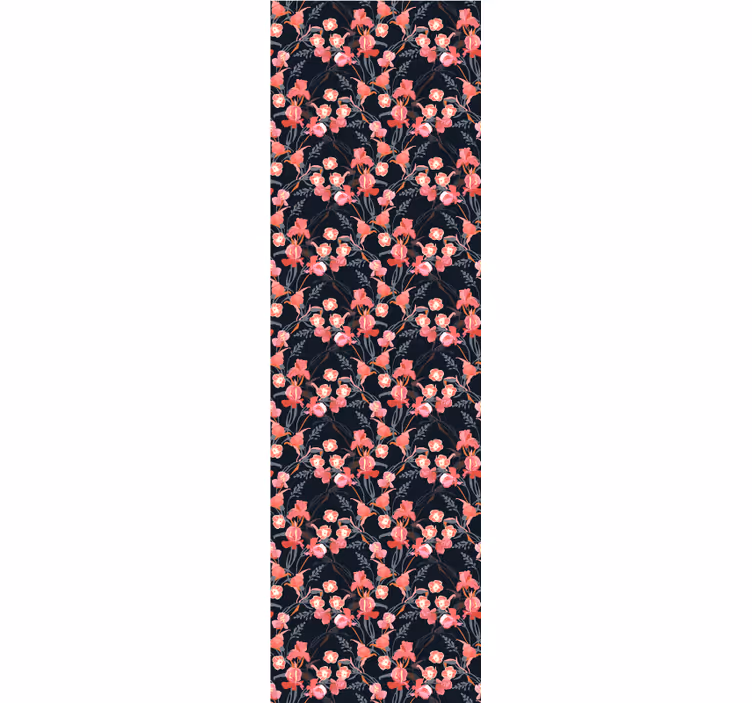 Rullegardin spisestue skjøre rosa blomster på grener - Tenstickers