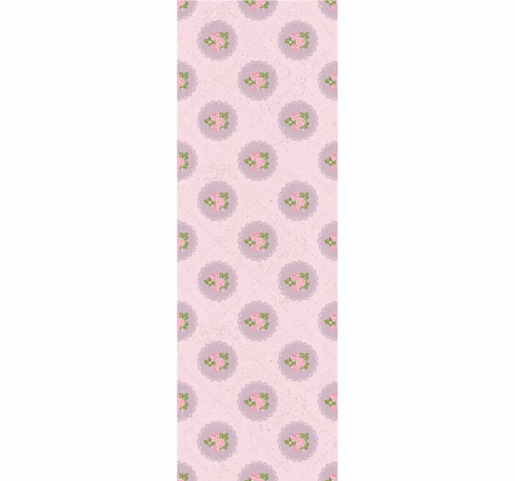 Rullegardin spisestue shabby chic rosa rutemønster - Tenstickers