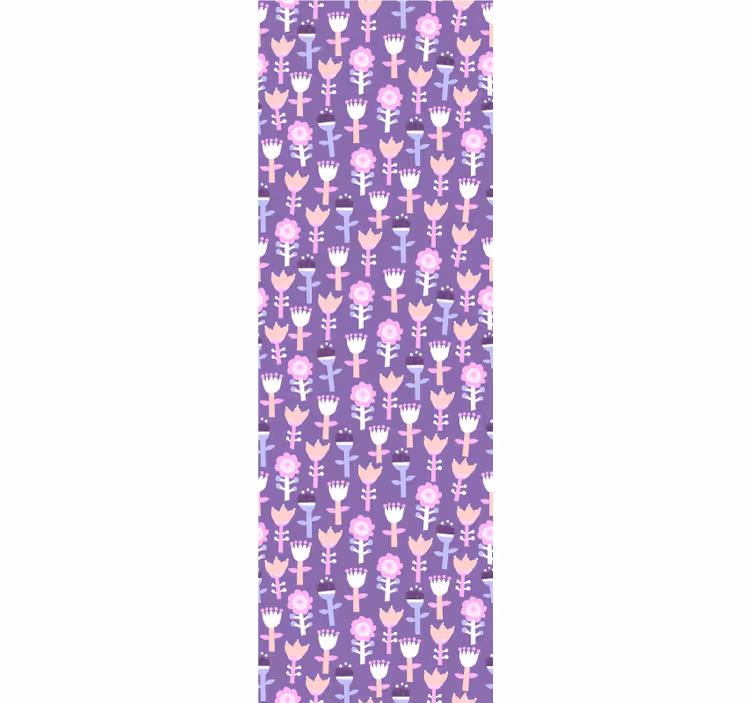 Rullegardin barn lilla toner abstrakt blomstermønster - Tenstickers