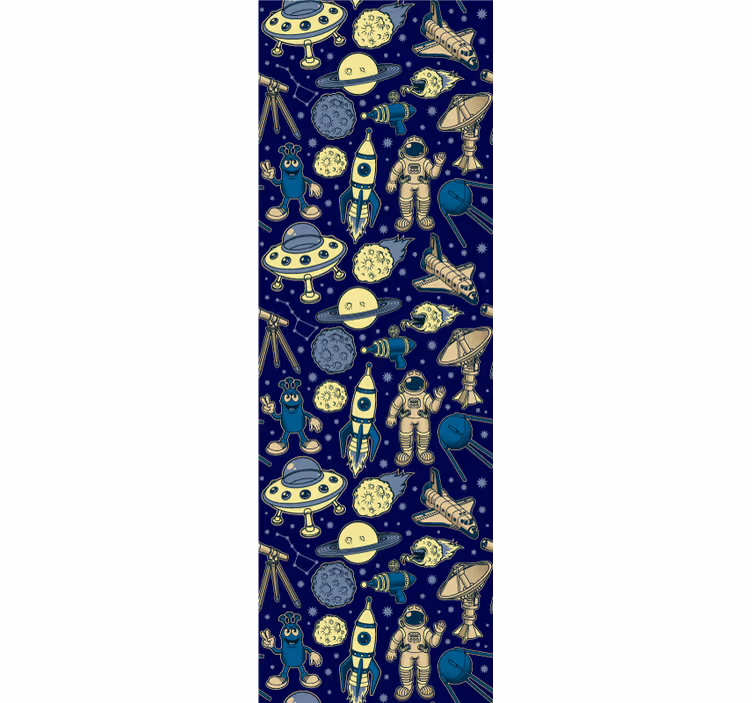 Rullegardin barn planeter astronauter og rakett - Tenstickers