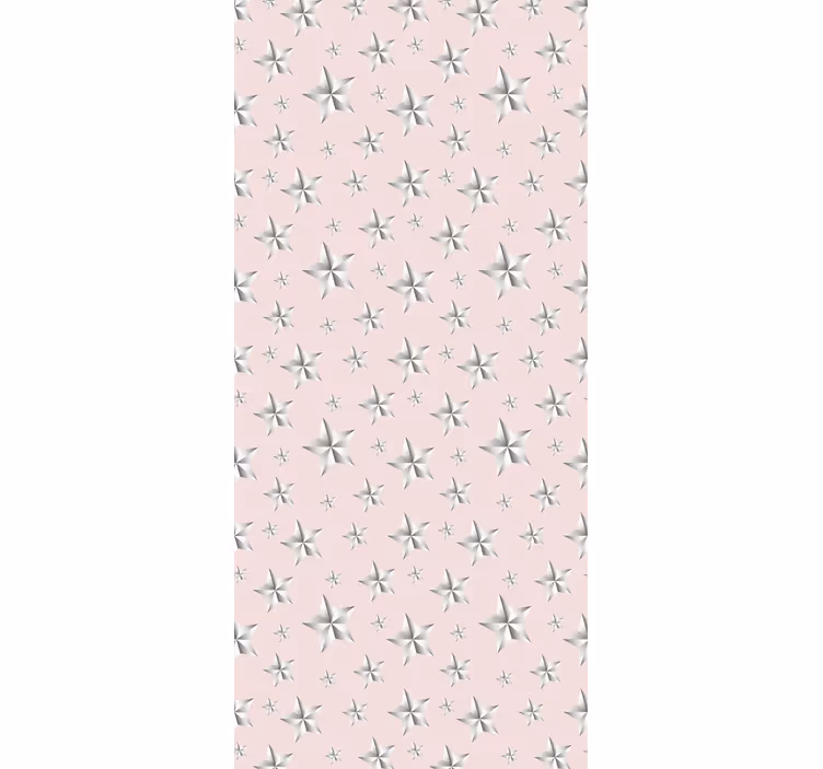 Rullegardin barn hvite stjerner rosa bakgrunn - Tenstickers