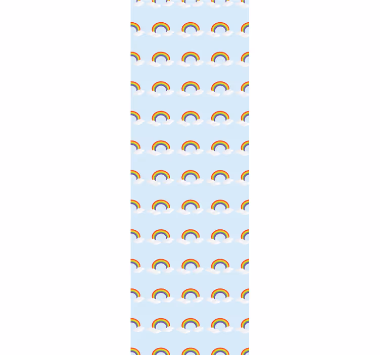 Rullegardin barn fargerik regnbue og skyer - Tenstickers