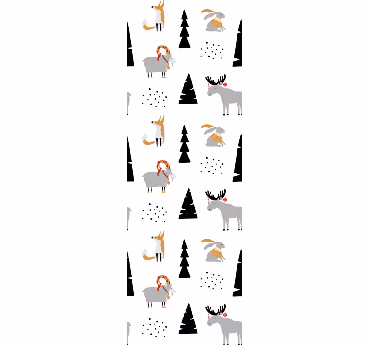 Rullegardin barn vinterdyr mønster - Tenstickers