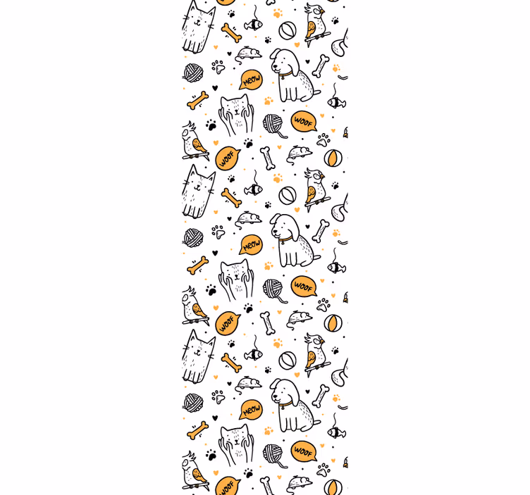 Rullegardin barn med katter og hunder tegnet - Tenstickers